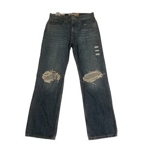 Levi's 501 Original Fit Jeans Women 30 Blue NWT Distressed Ripped Straight Leg